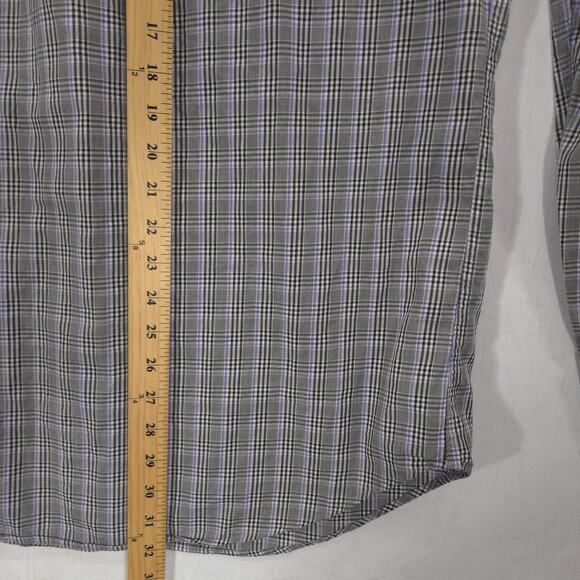 Peter Millar Shirt Mens Large Gray Plaid Casual Preppy Long Sleeve Button Down - Picture 9 of 10